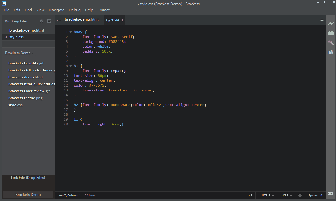 Brackets 那些好用的外掛 及 快捷鍵 我的倉庫 ouoholly