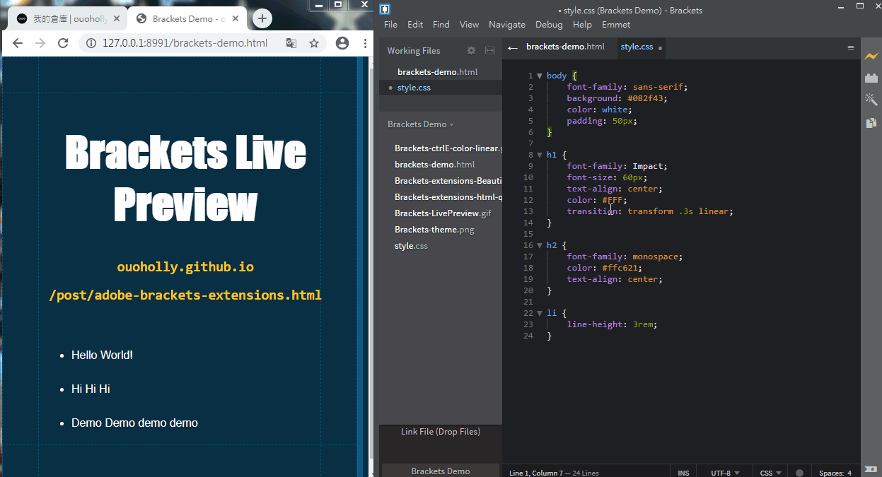 brackets css color picker, linear transition