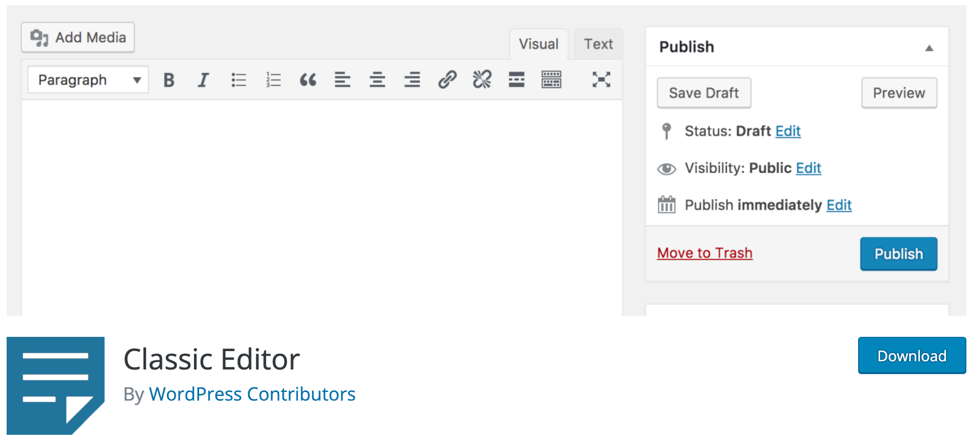 WP plugin: Classic Editor